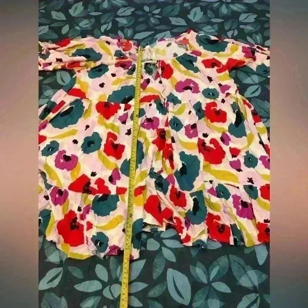 Anthropologie Floral Swimg Tunic Dress size M - Picture 2 of 5